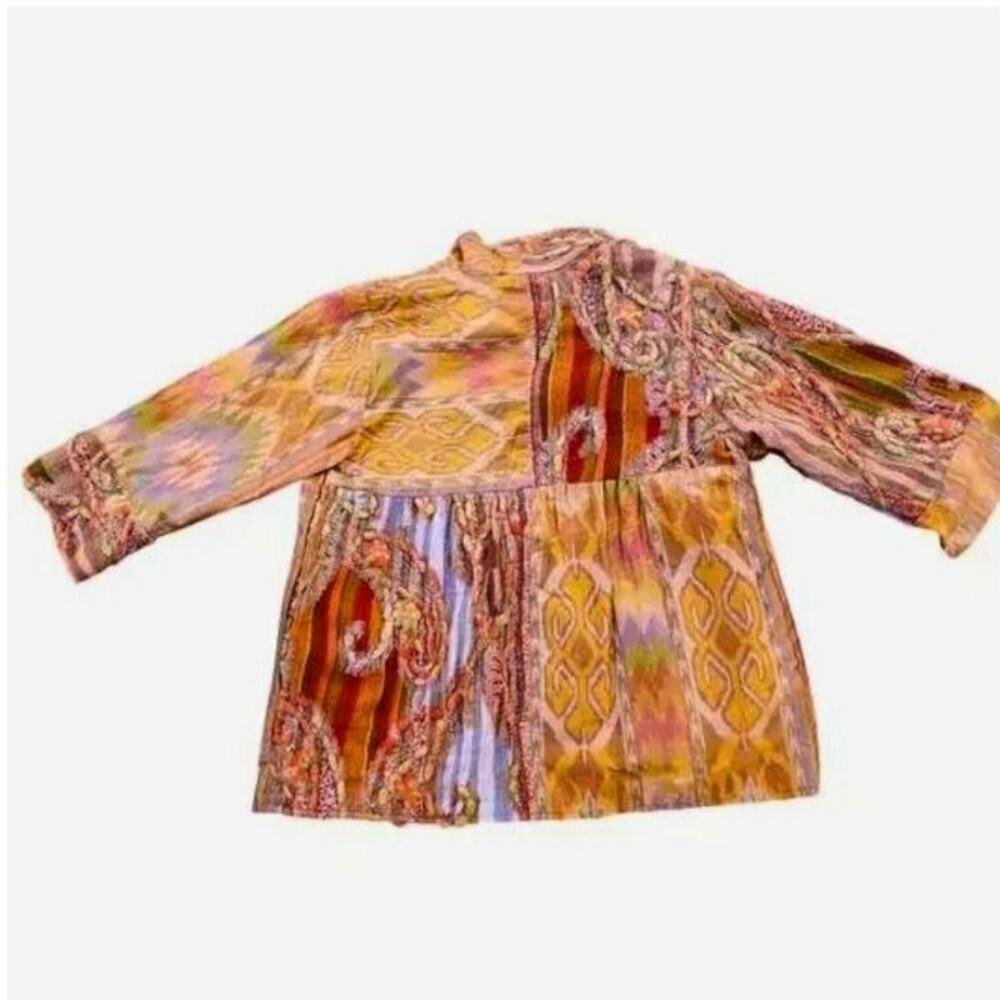 Anii by Natural Silk Wool Patchwork Jacket M Boho Luxe Vintage Art to Wear - Picture 10 of 12